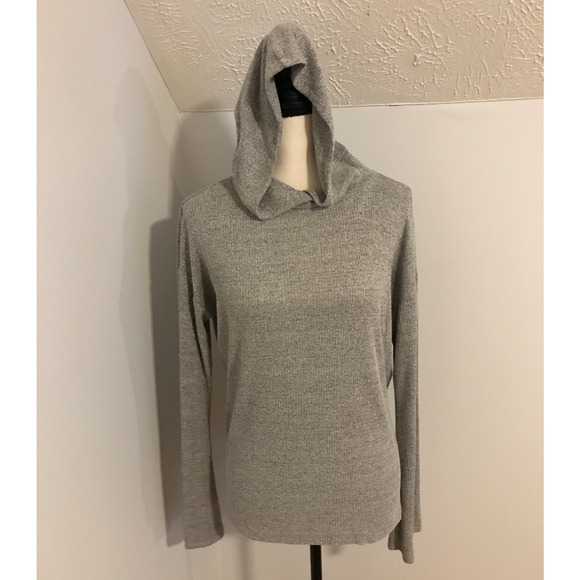 Rag & Bone Women's The Knit Rib Light Gray Hoodie - Size Small - Picture 4 of 10